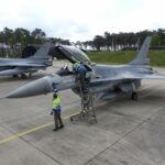 F-16 toestellen op vliegbasis Kleine Brogel