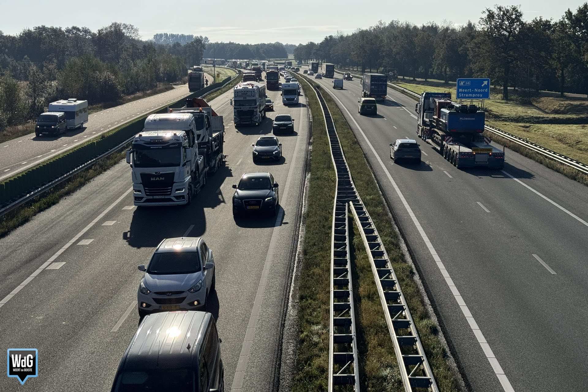 File op A2 bij Weert