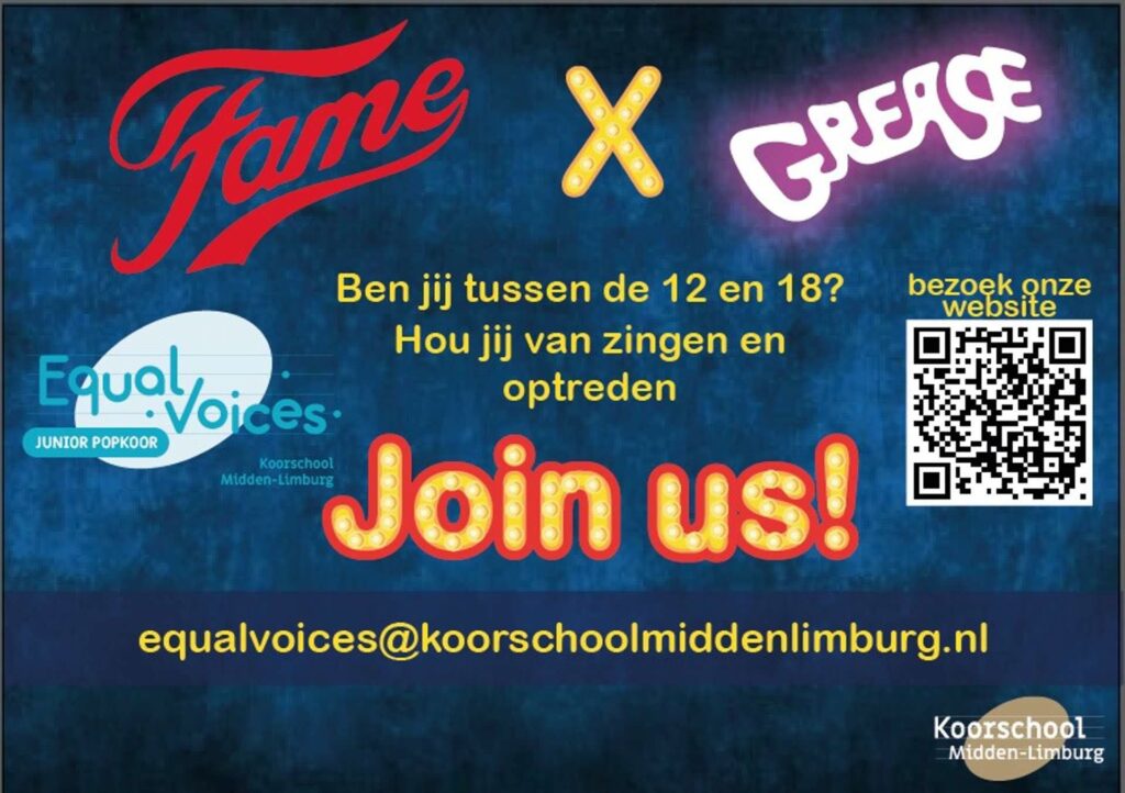 Affiche Junior popkoor Equal Voices