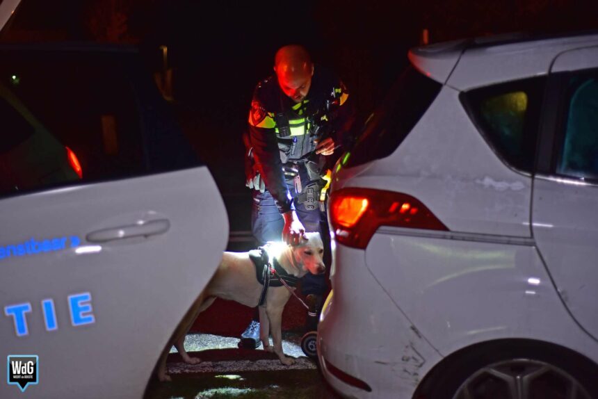 Politie ontfermd zich over hond na ongeval in Heythuysen