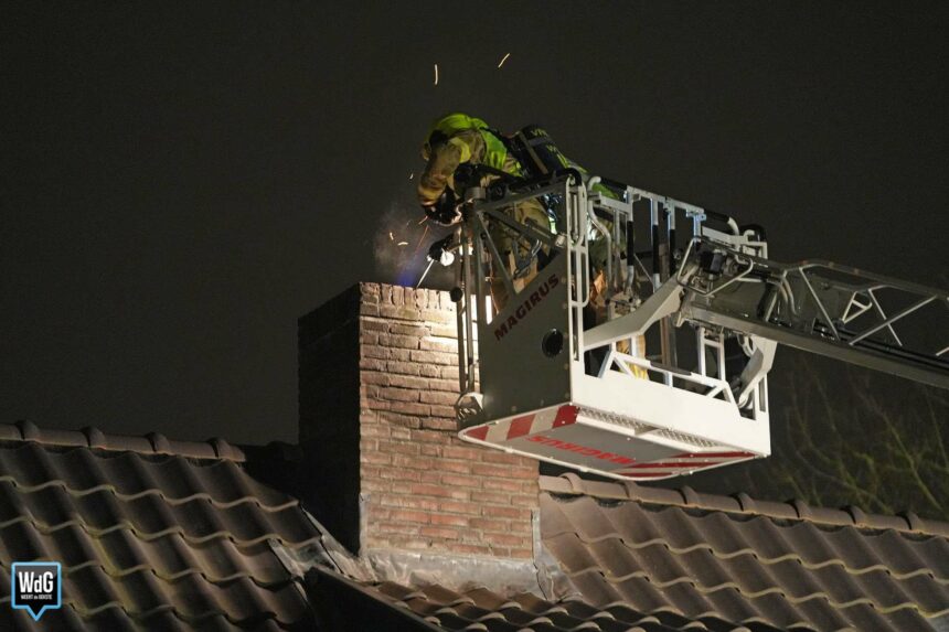 Brandweer dooft schoorsteenbrand in Budel-Dorplein