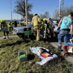 Man bekneld in auto na botsing op rotonde in Ittervoort