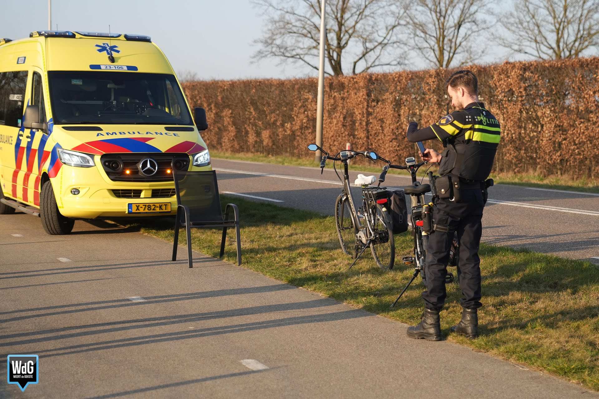 Fietsster ten val op Maaseikerweg